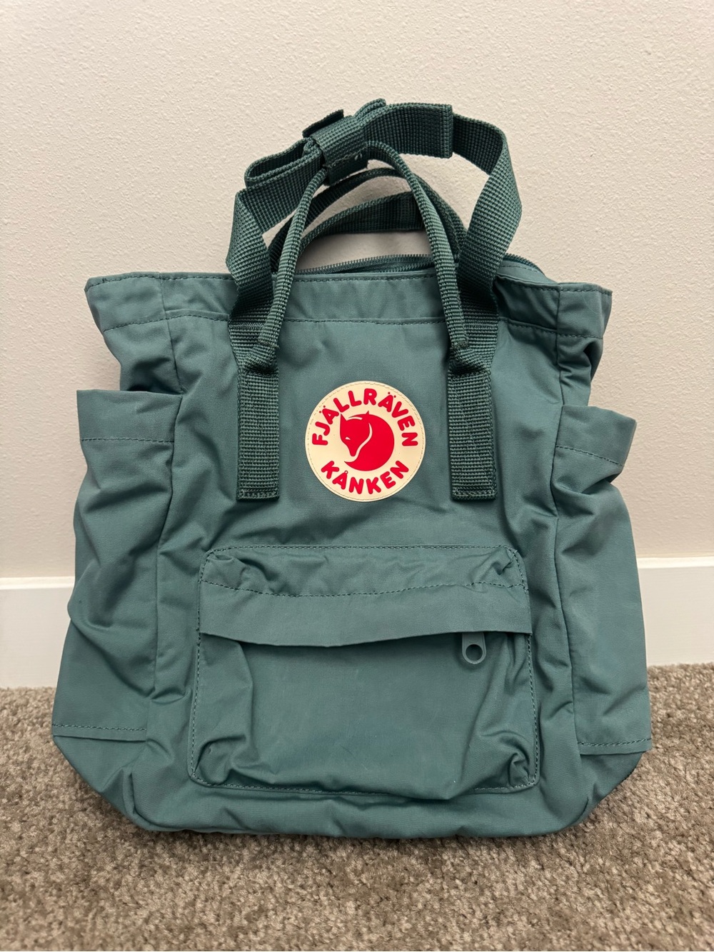 Fjallraven Kånken Teal Women's Backpack with Red Logo